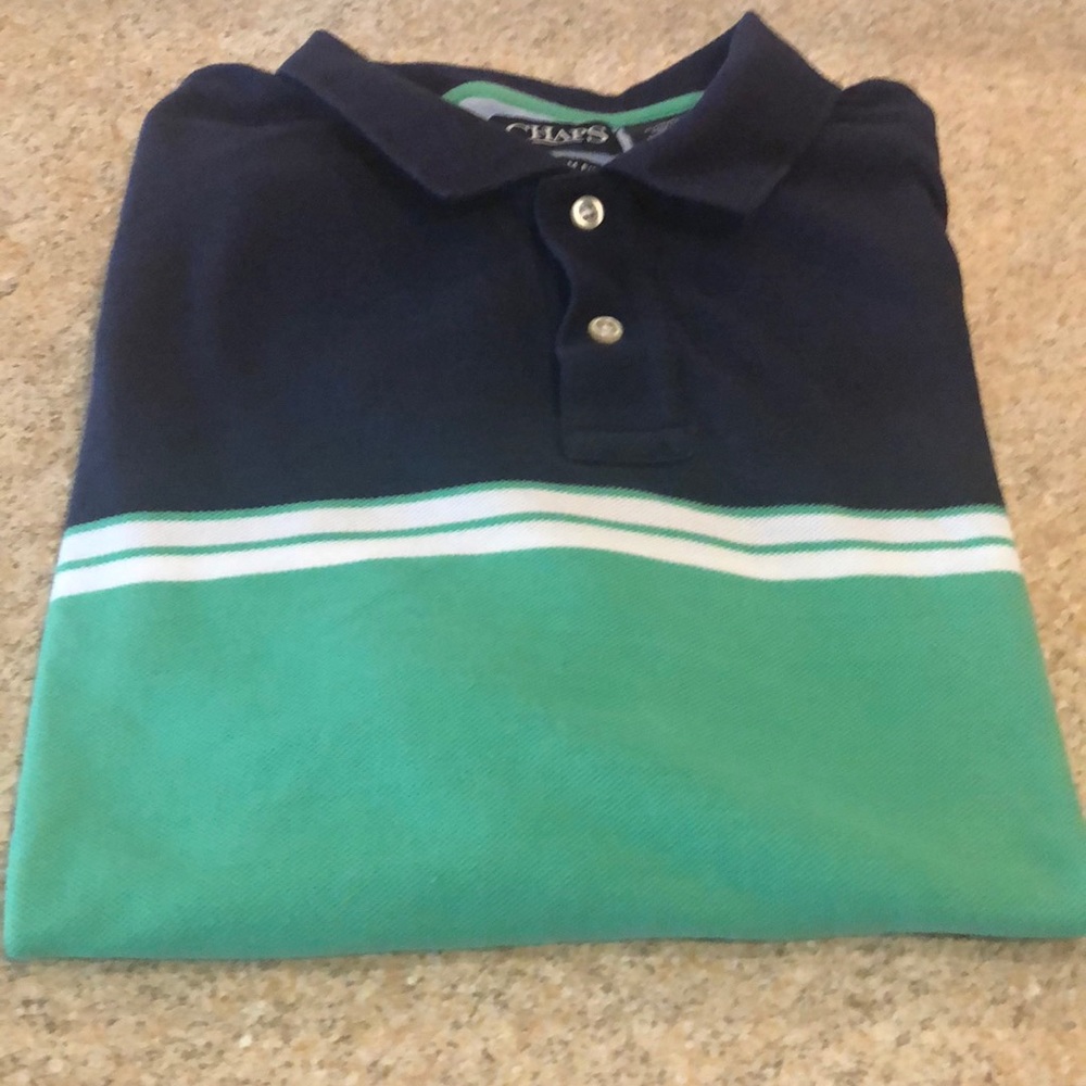 Chaps blue and green collared shirt